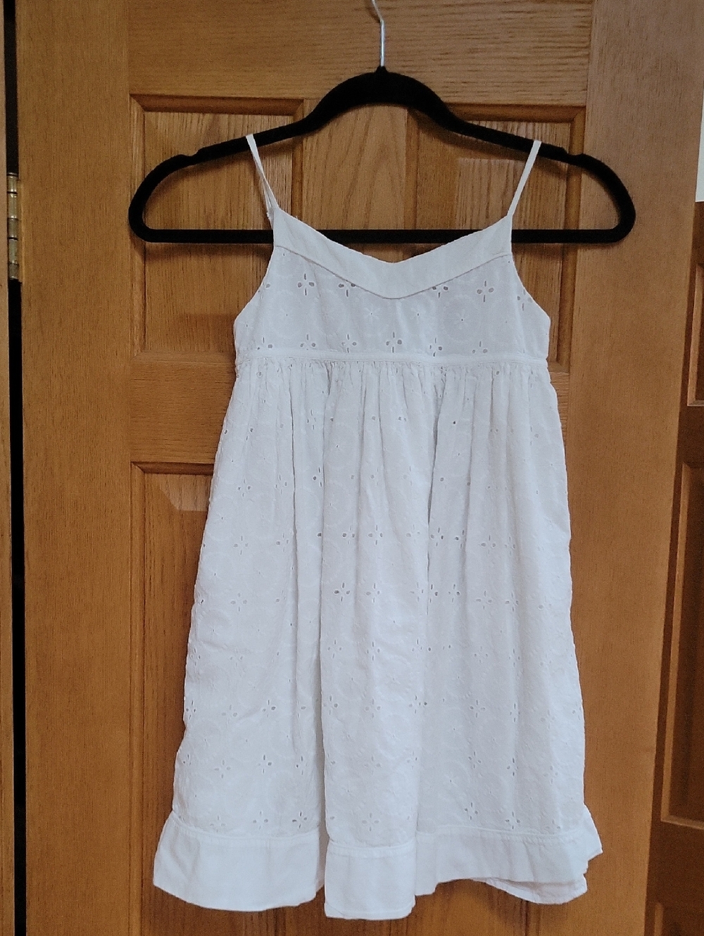 Girls GAP Dress White Eyelet Cotton